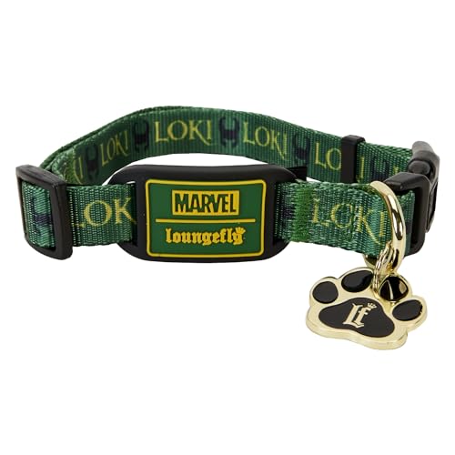 Loungefly Pets Marvel Loki Hundehalsband, Größe M, Grün von Loungefly