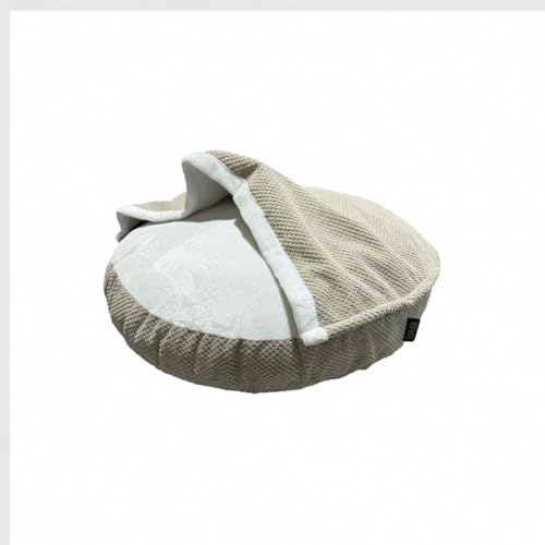 Lous® Flauschiges Hundebett, Hundehöhle, waschbar, große Hunde, kleine Hunde und Katzen, Katzenbett, abnehmbare Decke (Beige 2, ca. 72cm) von Lous