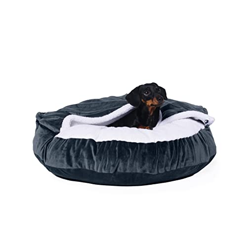 Lous® Flauschiges Hundebett, Hundehöhle, waschbar, große Hunde, kleine Hunde und Katzen, Katzenbett, abnehmbare Decke (L ca.72cm Ø) von Lous