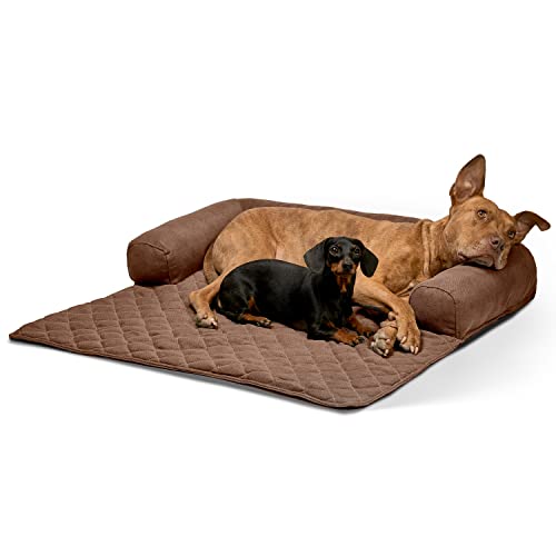 Lous Hundedecke -das Original- Sofadecke, handgefertigtes Hundebett waschbar 90 Grad, Sofaschutz, kleine Hunde, Couckissen, Kofferraumschutz Braun von Lous