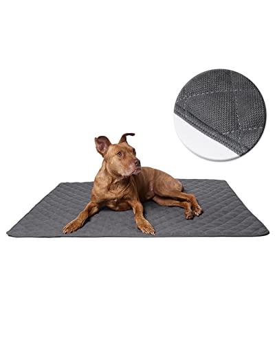 Lous handgefertigtes Hundekissen Hundematte, Hundedecke für mittelgroße und kleine Hunde, waschbar bei bis 90ºC, Sofaschutz, Haustier, Hunde und Katzen (L ca. 98x97x3 cm, Anthrazit/Grau) von Lous