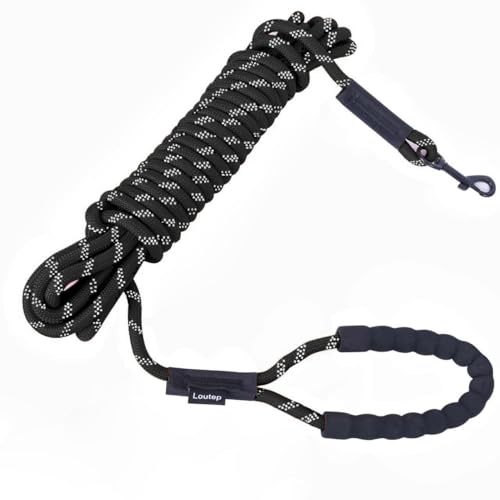 Loutep Hundetrainingsseil, extra stark, für den Innenbereich, 3 m, 5 m, 10 m, 15 m, 20 m, 25 m, 30 m, Gummiseil für große, mittelgroße und kleine Welpen von Loutep