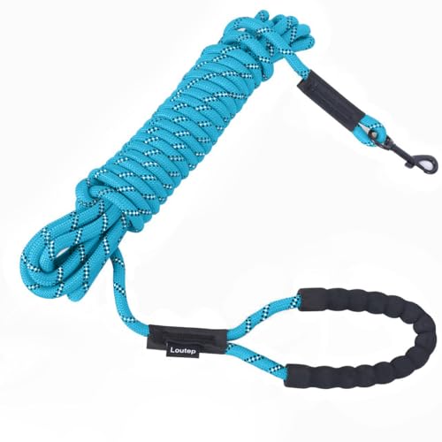 Loutep Trainingsleine für Hunde, 3 m, 5 m, 10 m, 15 m, 20 m, 25 m, 30 m, langes Seil, Schleppleine für Welpen, kleine, mittelgroße und große Hunde von Loutep