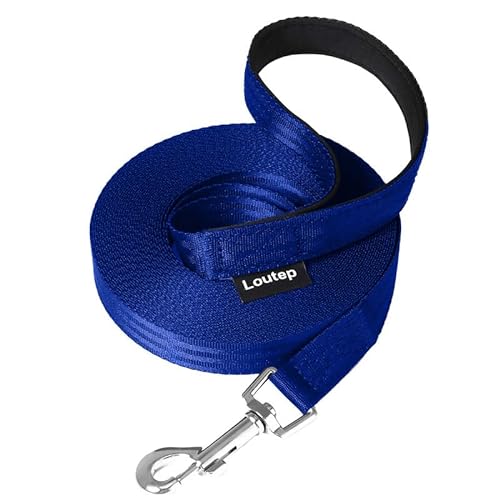 Loutep Wasserdichtes Biothane Long Line Hundetrainingsseil Extra Starkes Indoor House Long Line Training Hundeseil 3.0 m 4.9 m 9.1 m 15.2 m 30.5 m Gummiseil für große mittelgroße kleine Welpen von Loutep