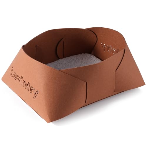 LovIntry Selbstwärmendes Katzenbett für Wohnungskatzen, Filz Katzenbett mit Selbstheizender Katze Hundematte, rutschfest, waschbar, faltbar und wärmend Haustierbett, 45,7 x 35,6 x 20,3 cm (Old von LovIntry