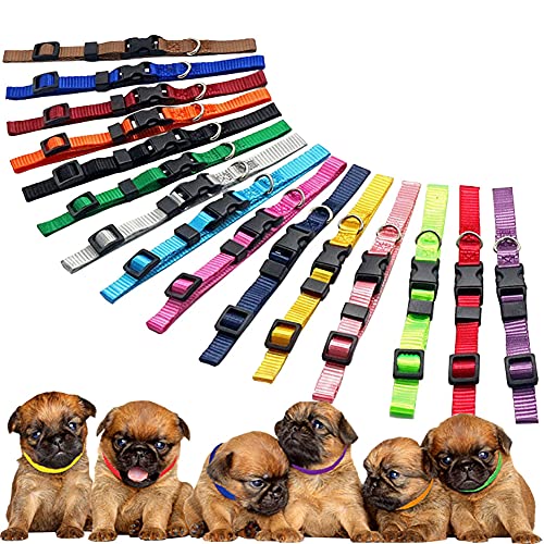 Love Dream Puppy ID Collars 15pcs Puppy Whelping Collars Soft Nylon Adjustable Breakaway Collars for Litter Identification Collars for Newborn Puppies Kitten (S(6.9"-10.2")) von Love Dream