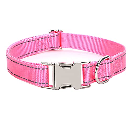 Love Dream Reflektierendes Hundehalsband mit Metallschnalle, verstellbares Sicherheits-Nylon-Hundehalsband mit robuster Schnellverschluss-Schnalle für kleine, mittelgroße und große Hunde, von Love Dream