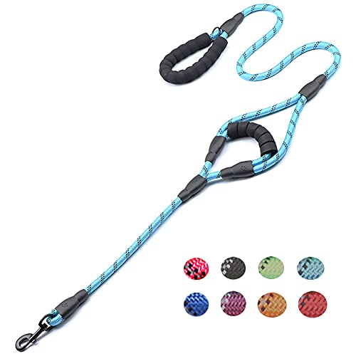 Love Dream Starke Hundeleine mit komfortablem gepolstertem Griff, verkehr gepolsterter Griff, stark reflektierende Fäden, Hundetrainingsleine für kleine, mittelgroße und große Hunde (152 cm, blau) von Love Dream