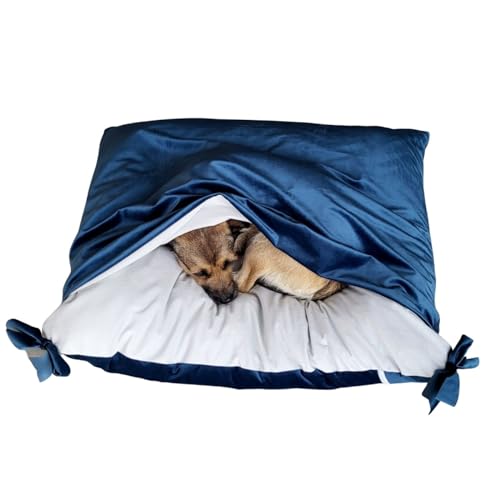 Love Gifts® Kundekissen, weiches Bett - Kissen für Hunde und Katzen mit Kapuze, Blau von Love Gifts