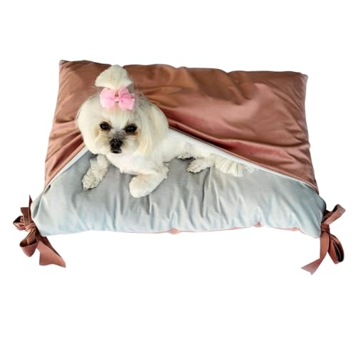 Love Gifts® Kundekissen, weiches Bett - Kissen für Hunde und Katzen mit Kapuze, Rosa von Love Gifts