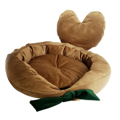 Love Gifts® weiches Kundekissen | Hundebett mittelgroße Hunde & kleine Hunde |Orthopädisches Hundebett |weiches Bett - Kissen | Braun von Love Gifts