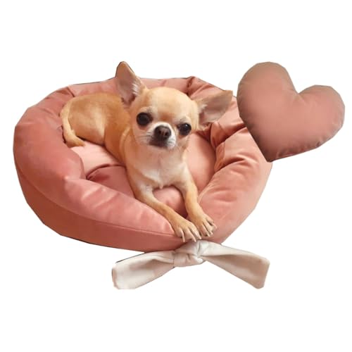 Love Gifts® weiches Kundekissen | Hundebett mittelgroße Hunde & kleine Hunde |Orthopädisches Hundebett |weiches Bett - Kissen | Rosa von Love Gifts