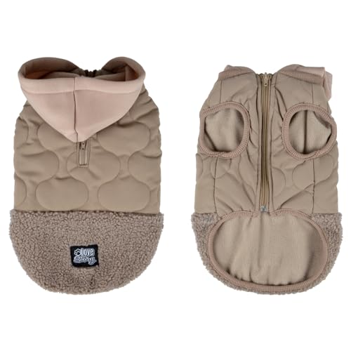 Gesteppter Kapuzenmantel Reißverschluss Teddy-Fleece gefüttert L/40 cm beige von Love Story