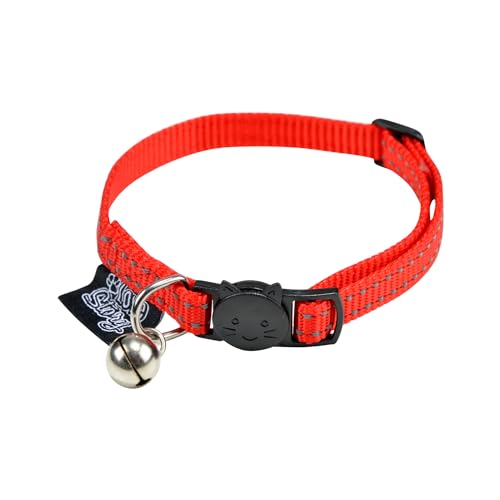 Love Story, Anti-Drosselhalsband mit Glöckchen, Nylon, 20 > 28 cm, reflektierend, Rot von LOVE STORY