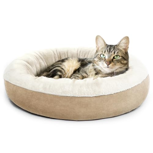 Love's cabin Rundes Donut-Katzen- und Hundebett, 50,8 cm, Haustierbett für Katzen oder kleine Hunde, rutschfeste und wasserabweisende Unterseite, superweicher, strapazierfähiger Stoff, waschbar, von Love's cabin