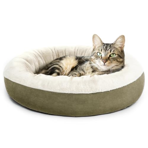 Love's cabin Rundes Donut-Katzen- und Hundebett, 50,8 cm, Haustierbett für Katzen oder kleine Hunde, rutschfeste und wasserabweisende Unterseite, superweicher, strapazierfähiger Stoff, waschbar, von Love's cabin