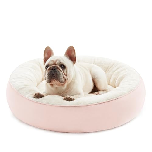 Love's cabin Rundes Donut-Katzen- und Hundebett, 58,4 cm, Haustierbett für Katzen oder kleine Hunde, rutschfeste und wasserabweisende Unterseite, superweicher, strapazierfähiger Stoff, waschbares von Love's cabin