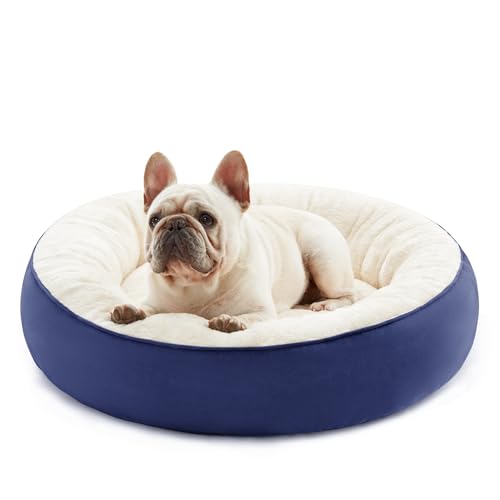 Love's cabin Rundes Donut-Katzen- und Hundebett, 63,5 cm, Haustierbett für kleine oder mittelgroße Hunde, rutschfeste und wasserabweisende Unterseite, weicher, strapazierfähiger Stoff, waschbar, von Love's cabin