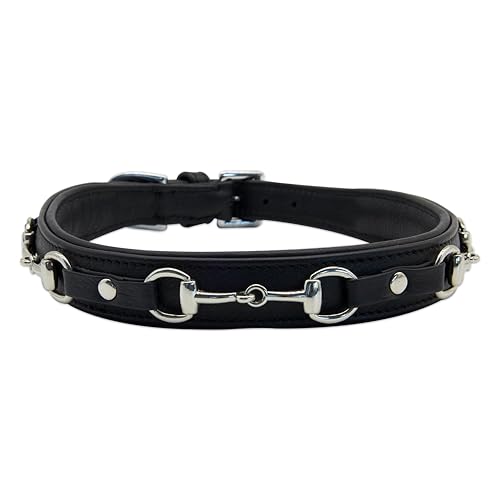 Hundehalsband Leder-Halsband Horseman, Pure Black, Größe M, LovePanama von LovePanama