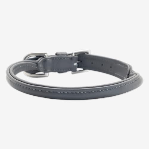 Hundehalsband Leder-Halsband Allrounder, Cool Grey, Größe M, LovePanama von LovePanama