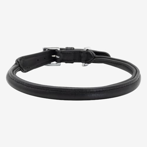 Hundehalsband Leder-Halsband Allrounder, Pure Black, Größe M, LovePanama von LovePanama