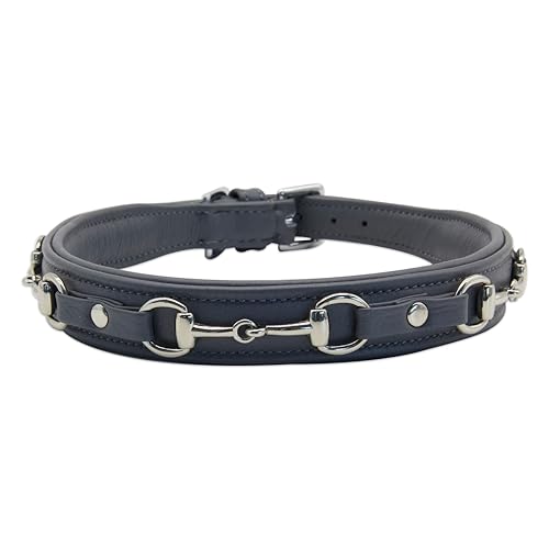 Hundehalsband Leder-Halsband Horseman, Cool Grey, Größe L LovePanama von LovePanama