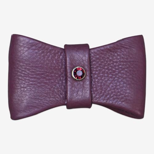 Hundehalsband Leder-Halsband-Schleife Eyecatcher, Aubergine, LovePanama von LovePanama