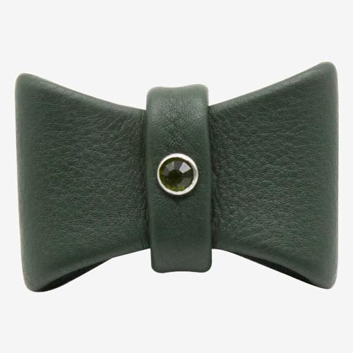 Hundehalsband Leder-Halsband-Schleife Eyecatcher, Forest Green, LovePanama von LovePanama