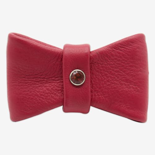 Hundehalsband Leder-Halsband-Schleife Eyecatcher, Fuchsia Rosé, LovePanama von LovePanama