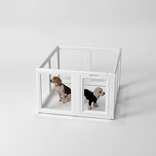 LoveTail Hundezaun, Haustier-Laufstall, transparenter Hunde-Laufstall, einfach zu installieren und zu entfernen, Hunde-Laufstall und Zwinger-Laufstall, geeignet für Hunde, Katzen, Kaninchen, von LoveTail