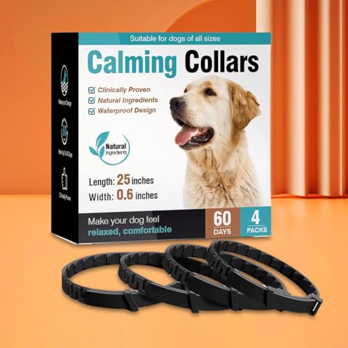 Lovehomily 3/4 Pack Beruhigungshalsband für Haustiere, Stress- und Angstabbau, Pheromonhalsband, verstellbar, natürliche Ruhe, Entspannung, beruhigende Halsbänder für Hunde/Katzen (4 Stück H von Lovehomily