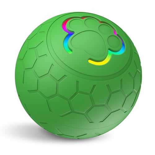 Lovehomily Smart Pet Ball, elektrischer Katzenball, automatisch hüpfendes und rollendes interaktives Spielzeug mit LED-Leuchten, elektronischer rotierender Ball, wiederaufladbarer Haustier-Ü von Lovehomily