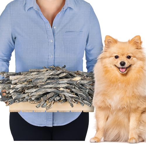 Fischhaut-Sticks 1 kg | Natürlicher Kausnack für Hunde | Proteinreicher Snack | Getreidefrei von Lovely DOG