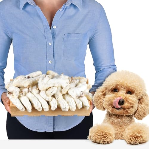 Getrocknete Kaninchenpfoten mit Fell 1kg | Hasenpfoten Snack | Hundesnack Natur | Kausnack Kaninchen | Proteinreicher Zahnpflege Snack von Lovely DOG