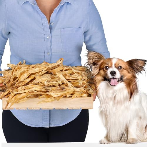 Hasenohren ohne Fell für Hunde (1kg) | Kaninchenohren ohne Fell für Katzen | Luftgetrocknete Hasenohren | Natürlicher Kausnack für Hunde & Katzen von Lovely DOG