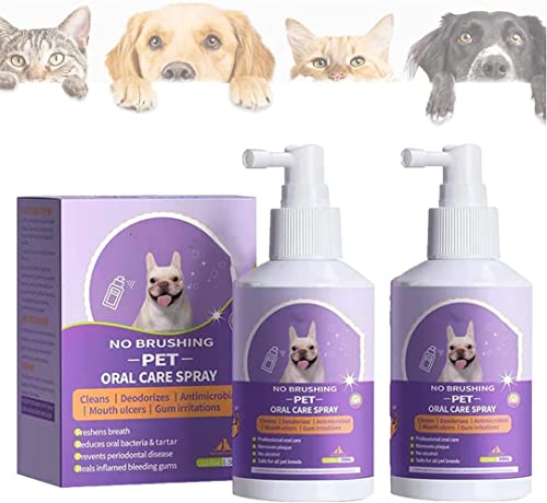 Lovelycat Zahnsteinentferner Hundezahnpasta Zahnpasta für Hunde Katzen Haustiere Zahnpflege Zahnbürste Zahnfleisch Mundgeruch Plaque Gel Haustier Spray Hunde Katzen Keine Notwendigkeit für (2PC) von Lovelycat