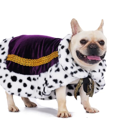 Lovelyshop Pet Serial Lux Fell Katze Hund Umhang für Halloween Kostüme, König Königin Prinz und Prinzessin, Cosplay-M lila von Lovelyshop