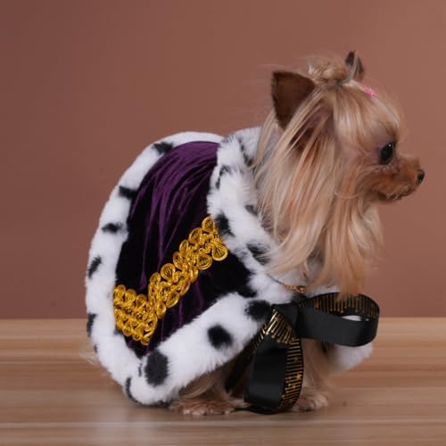 Lovelyshop Pet Serial Lux Fell Katze Hund Umhang für Halloween Kostüme, König Königin Prinz und Prinzessin Cosplay-XS lila von Lovelyshop