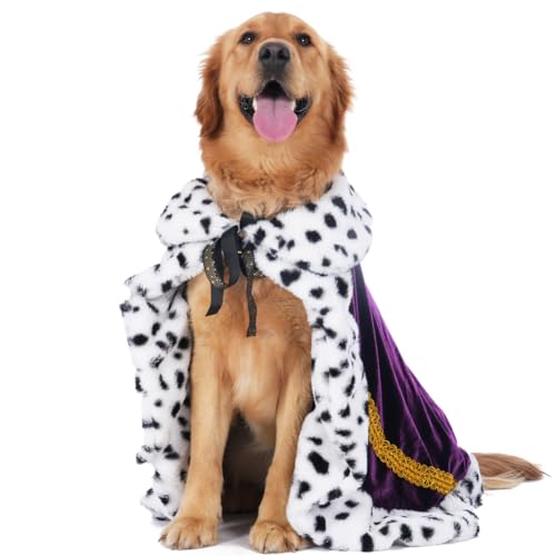 Lovelyshop Pet Serial Lux Mantel für Katzen und Hunde, für Halloween-Kostüme, König, Königin, Prinz und Prinzessin, Cosplay-XL lila von Lovelyshop