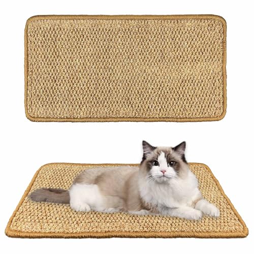 Kratzmatte Wand, 2pcs Katzenkratzmatte, 50 X 25cm Natürliche Katzen Kratzmatte Wand,Frei von Chemikalien Sisal Teppich Katzen, Katzenkratzmatte für Schützt Sofas, Wand und Bett von Lovesmile