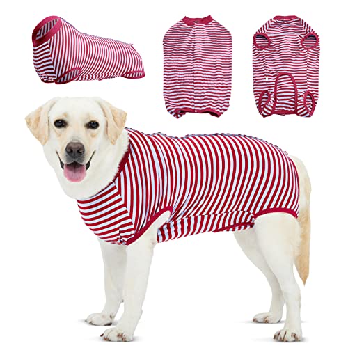 LovinPet Genesungsshirt – vollständige Abdeckung, Hunde-Body, Wundschutz, chirurgisch, E-Halsband, alternative Erholung, kuscheliger Anzug für Bauchwunden nach Operationen, Anti-Leck-Hunde-Einteiler, von LovinPet