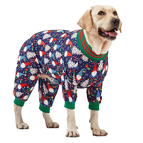 LovinPet Großer Hunde-Weihnachtspyjama – Hunde-Weihnachts-Outfit, Weihnachts-Kostüm, leichter Pullover, Hunde-Einteiler, Weihnachts-Outfit groß von LovinPet