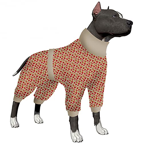 LovinPet Haustier-Outfits, postoperativer Hundeanzug Jumpsuit, reflektierender Riemen, vollständige Abdeckung, atmungsaktiver und elastischer Schlafanzug, für große Hunde von LovinPet