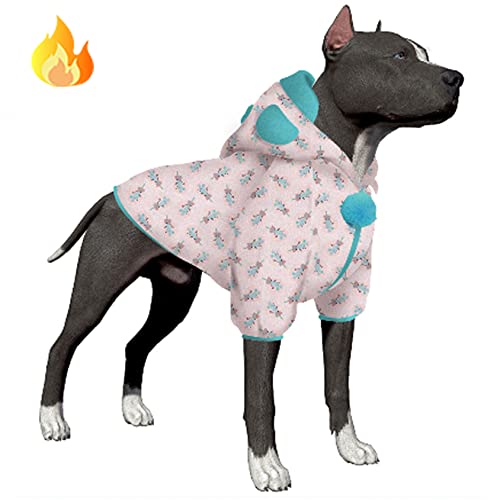 LovinPet Hundejacke Einteiler für Hunde: Hundejacken, weicher und verbesserter leichter Stoff, Elefant/Maus, Korallen-Drucke, modisches Hunde-Flanellhemd, geeignet für kleine Hunderassen von LovinPet