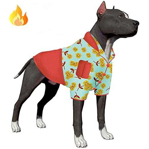 LovinPet Junge Hund Pullover Große Rasse, Hund Winter in Hund Frühling, Hautfreundlich Fliegende Minze Blumen Drucke Hundekleidung, für kleine Hunderassen für kaltes Wetter, von LovinPet