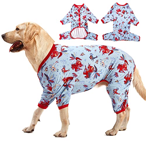 LovinPet Riesiger Pyjama für große Hunde, Kaninchen und Wildpferde, leichter dehnbarer Pullover, Hunde-Jammies, volle Abdeckung, große Rassen, Hunde-Einteiler, Pet PJ's/M von LovinPet