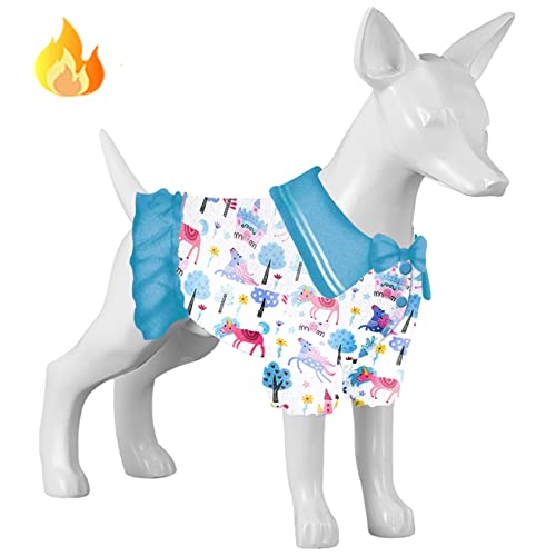 LovinPet Winterjacke für Hunde: Hund Winter in den Frühling, hautfreundlich, märchenhaft, Multi-Prints Hundekleidung, für kleine Hunderassen, kaltes Wetter, klein von LovinPet