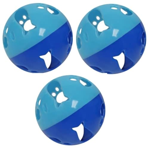 LOVINPUP Katzenballspielzeug Spielzeug mit Glocke, größere Größe, Glocken schellen als Bälle, 3er-Pack, Set mit 3 Katzenspielzeug für kleine oder große Katzen oder andere Tiere (blau - 3 Stück) von LovinPup