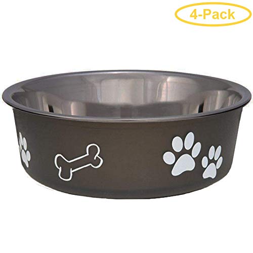 LOVING PETS Espressoteller aus Edelstahl mit Gummiunterseite, klein, 14 cm Durchmesser, 4 Stück von Loving Pets