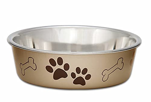 Loving Pets - Bella Bowls – Futternapf für Hunde, ohne Spitze, Edelstahl, rutschfest, auslaufsicher (groß, champagnerfarben) von Loving Pets